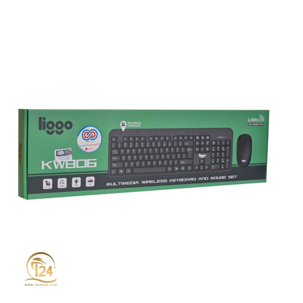 کیبورد و ماوس بی سیم Liggo مدل KW806