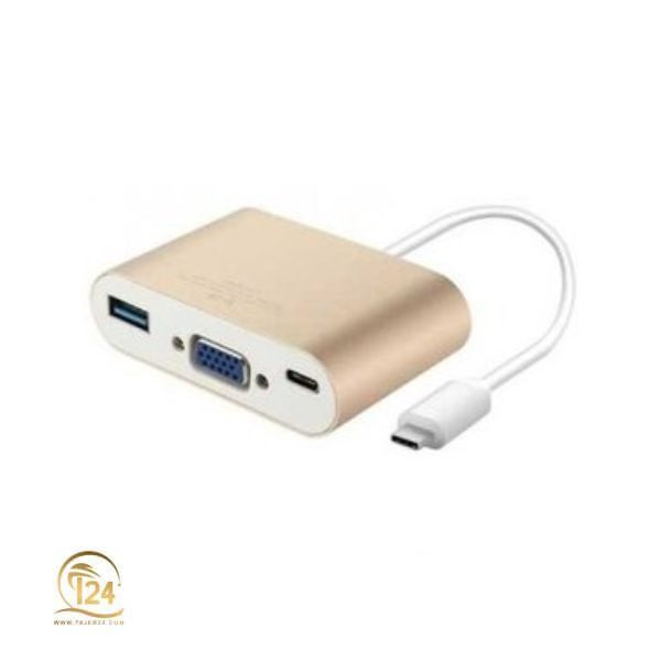 مبدل Type-C به USB 3.0 و VGA مدل X4-TECH