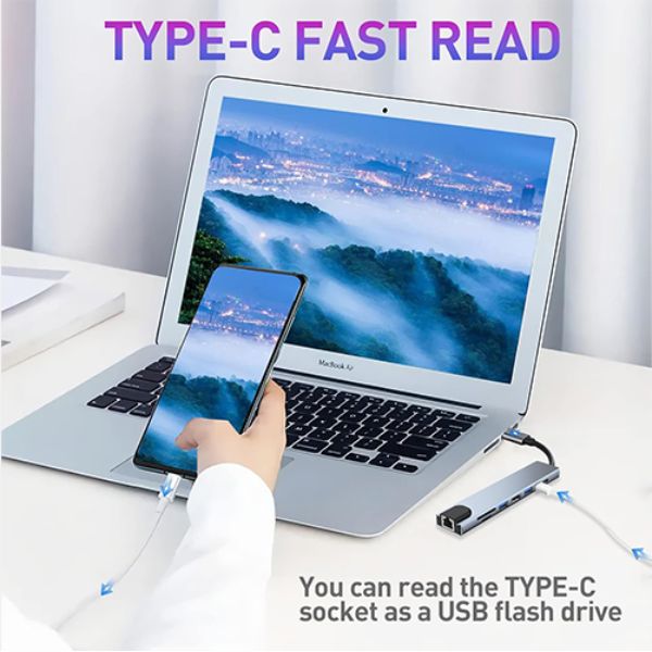 هاب تایپ سی ۸ پورت MiraScreen