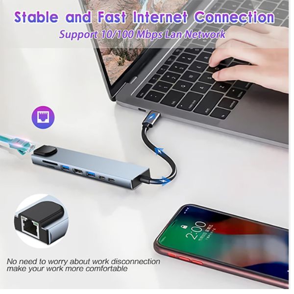 هاب تایپ سی ۸ پورت MiraScreen